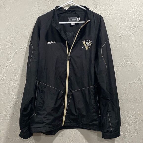 Reebok Other - Reebok NHL Pittsburgh Penguins Softshell Tech Black Full-Zip Lightweight Jacket